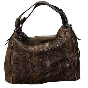 Urban‎ Expressions Metallic Snake Skin Faux leather Tote Bag, Brown